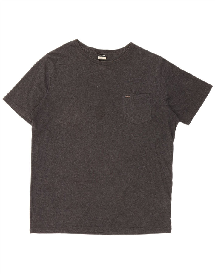 RIP CURL Mens Standard Fit T-Shirt Top Large Grey Cotton