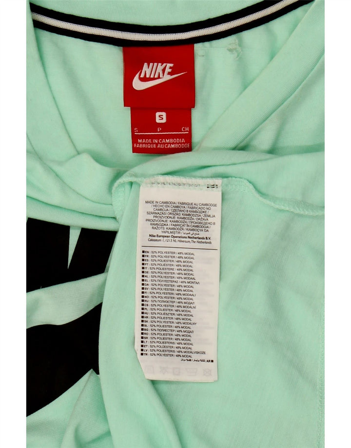 Nike Womens Graphic T-Shirt Top UK 10 Small Green Polyester