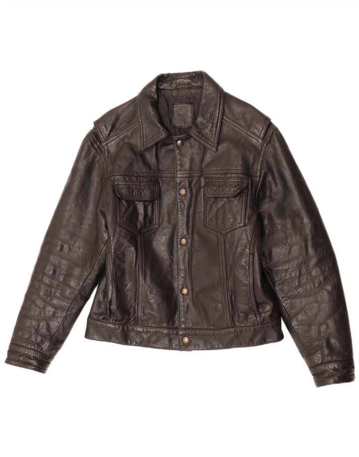 Vintage Mens Leather Jacket UK 40 Large Black