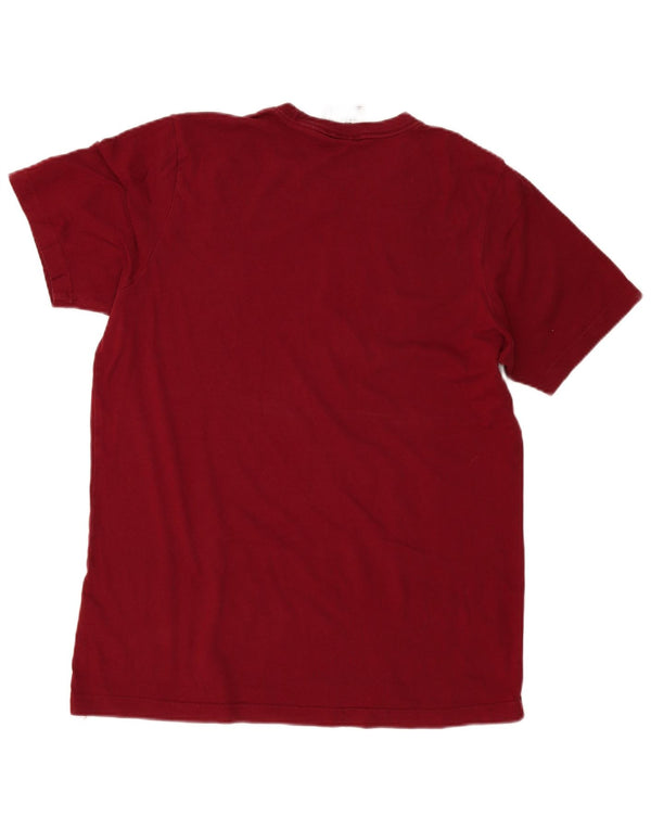 Adidas Mens T-Shirt Top Large Burgundy Cotton