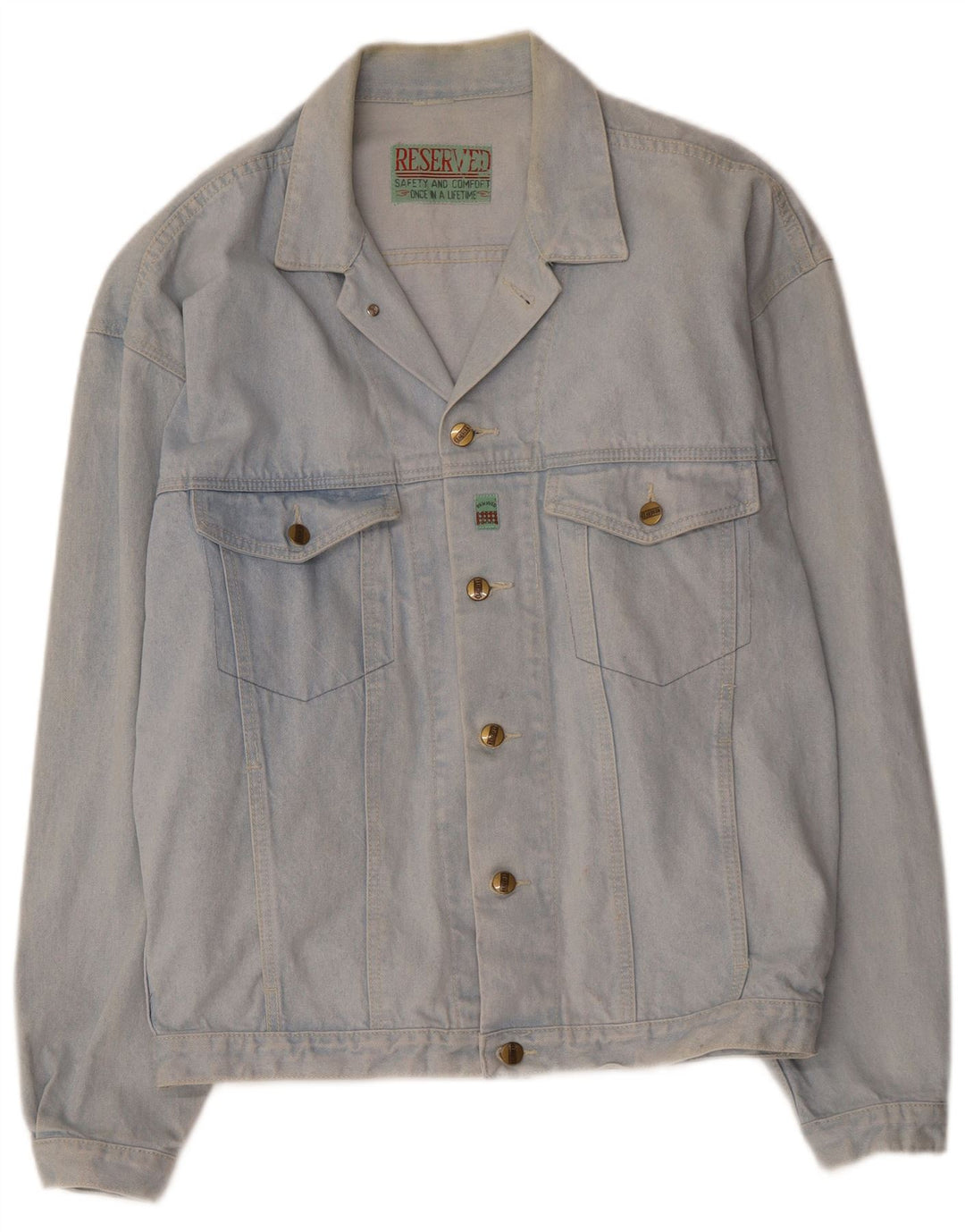 RESERVED Mens Denim Jacket UK 40 Large Blue