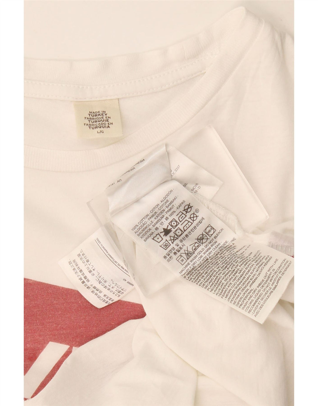 LEVI'S Womens Graphic T-Shirt Top UK 16 Large White Cotton