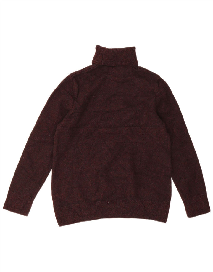 Barbour Womens Roll Neck Jumper Sweater UK 10 Small Brown Wool