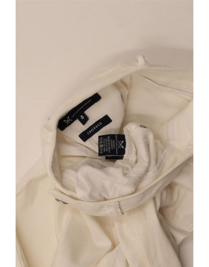 CREW CLOTHING Womens Low Waist Cropped Jeans UK 8 Small W26 L23 White