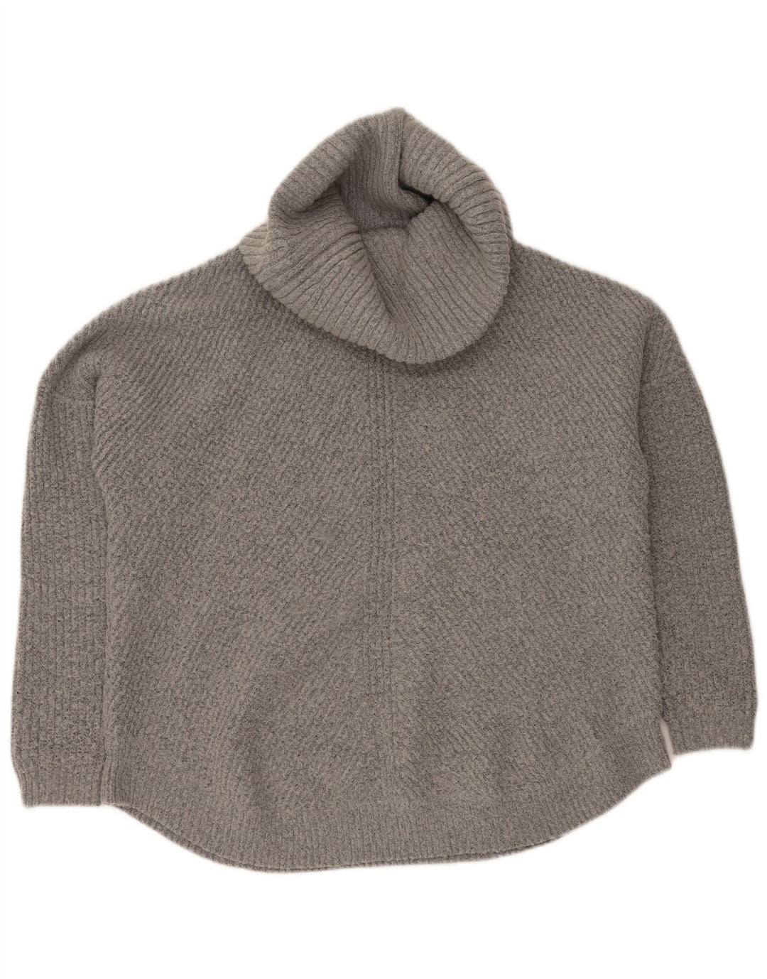 VINTAGE Womens Oversized Roll Neck Jumper Sweater UK 16 Large  Grey
