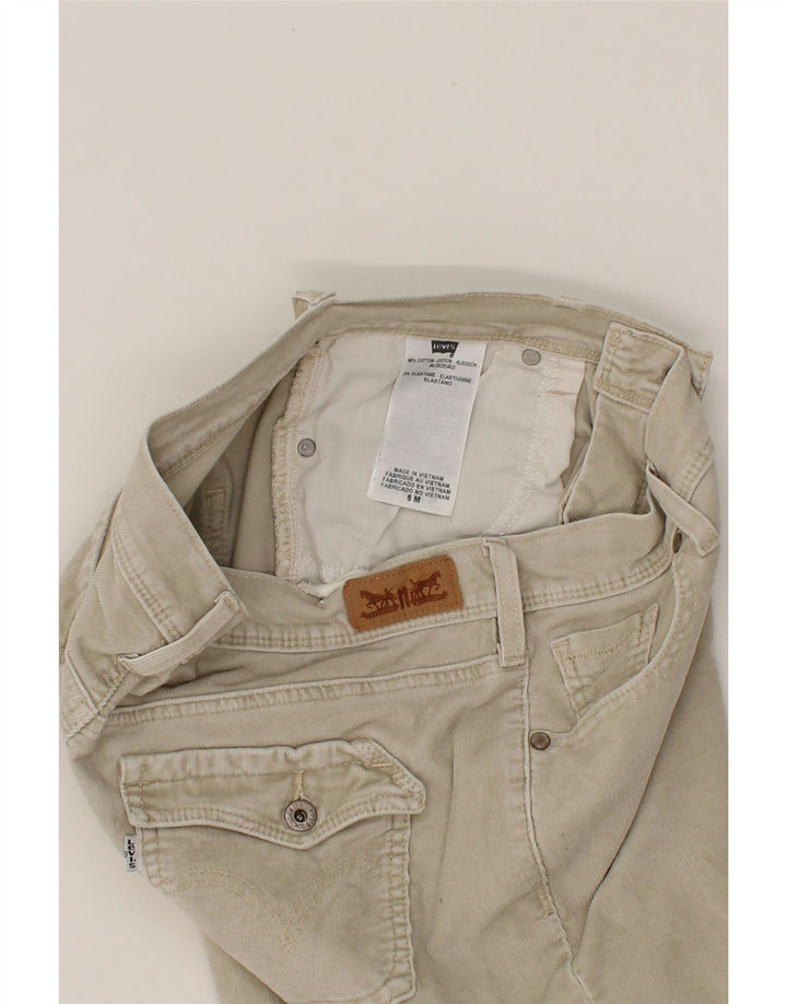 LEVI'S Womens Bootcut Corduroy Trousers US 6 Medium W30 L30 Off White Vintage Levi's and Second-Hand Levi's from Messina Hembry 