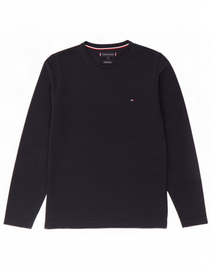 Tommy Hilfiger Mens Top Long Sleeve Small Navy Blue Cotton