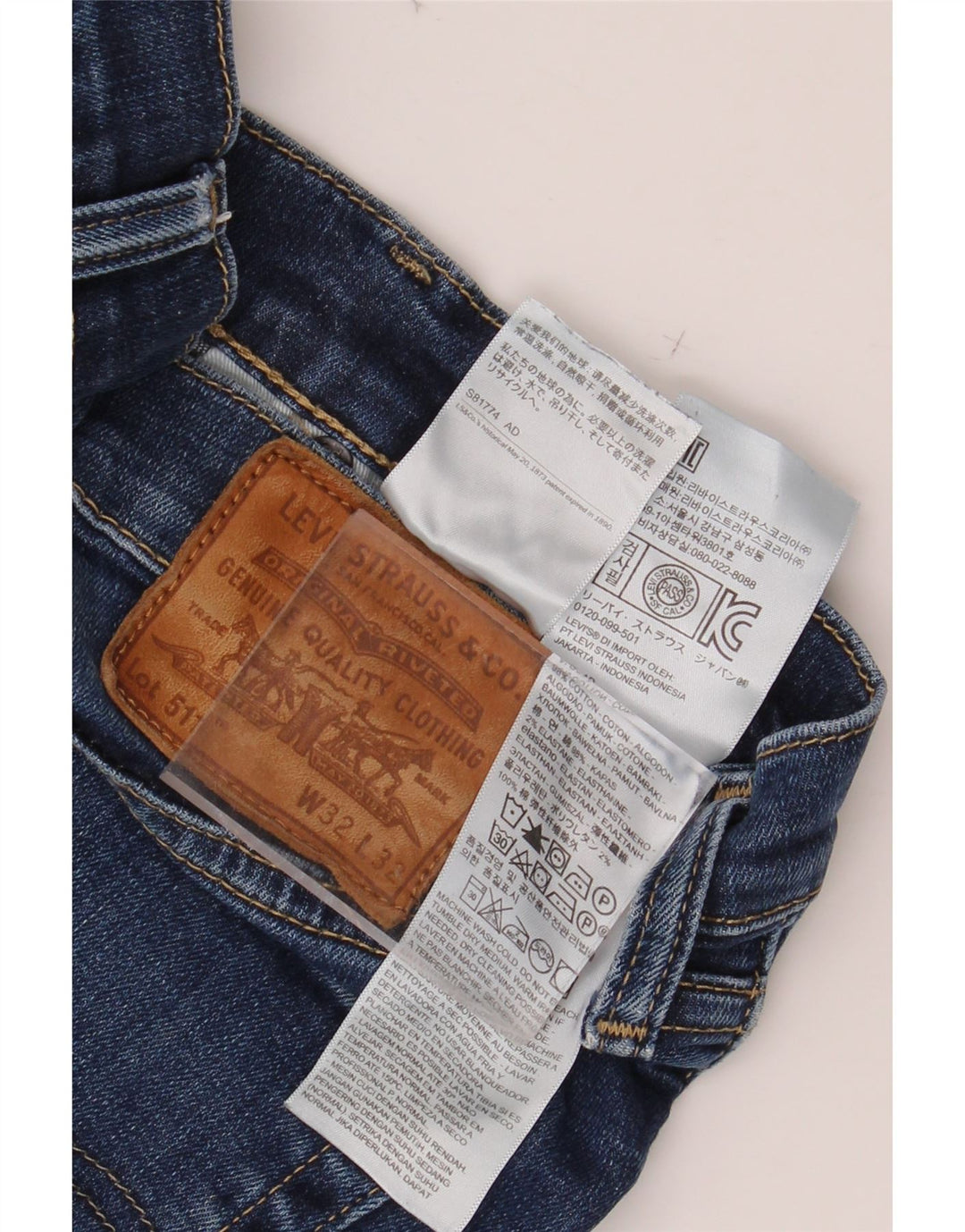 LEVI'S Mens 511 Slim Jeans  W32 L32 Blue Cotton