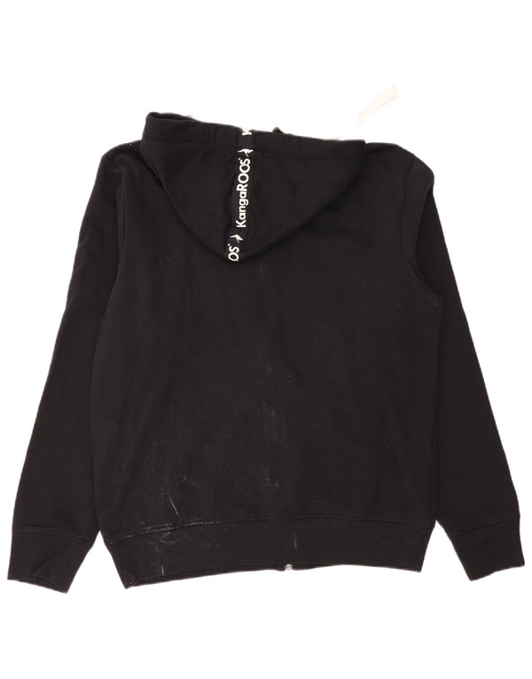 KANGAROOS Mens Graphic Zip Hoodie Sweater Medium Black Cotton
