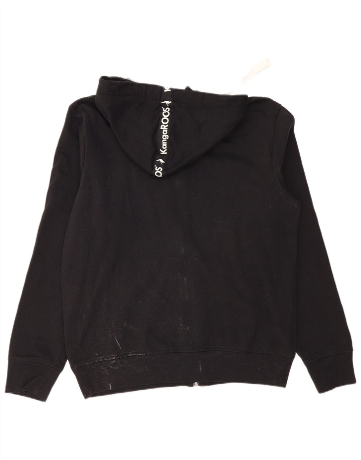 KANGAROOS Mens Graphic Zip Hoodie Sweater Medium Black Cotton