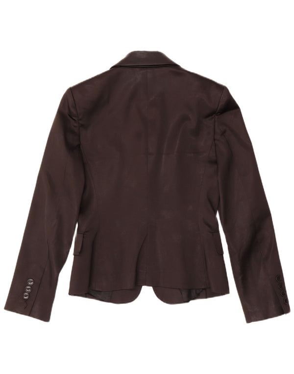 Luisa Spagnoli Womens 1 Button Blazer Jacket IT 42 Medium Black Acetate