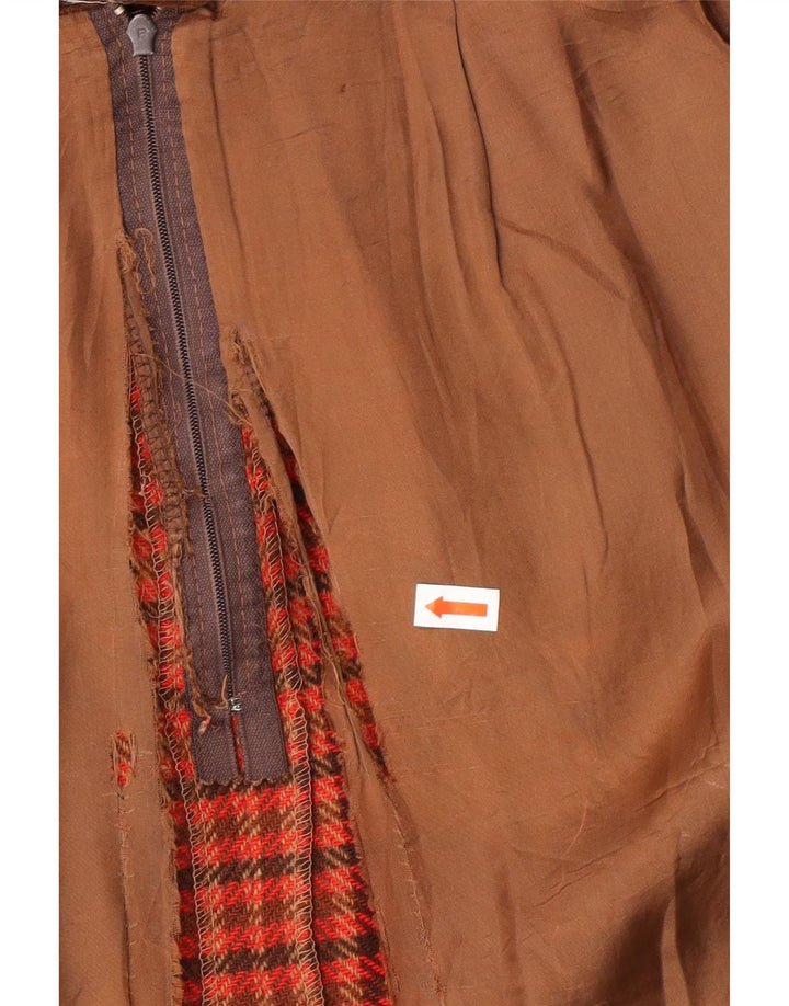 VALENTINO Womens Miss V A-Line Skirt W30 Medium Red Houndstooth Wool