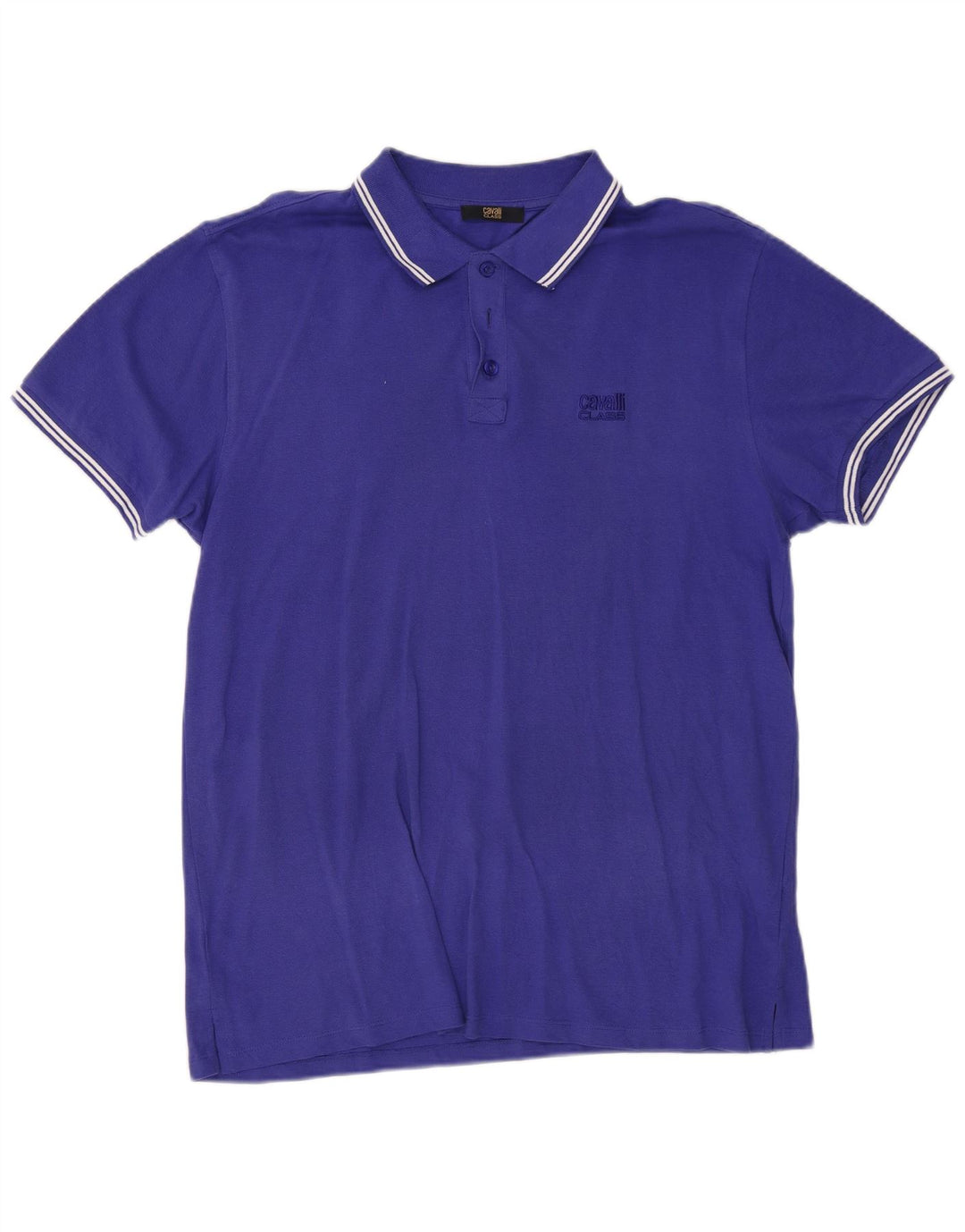 Cavalli Mens Polo Shirt 2XL Blue Cotton