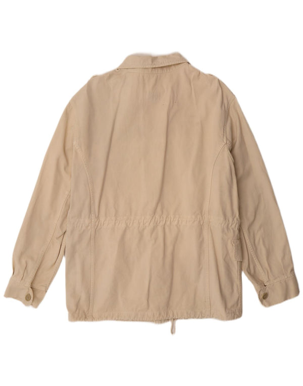 VINTAGE Mens Military Utility Jacket UK 36 Small Beige Cotton