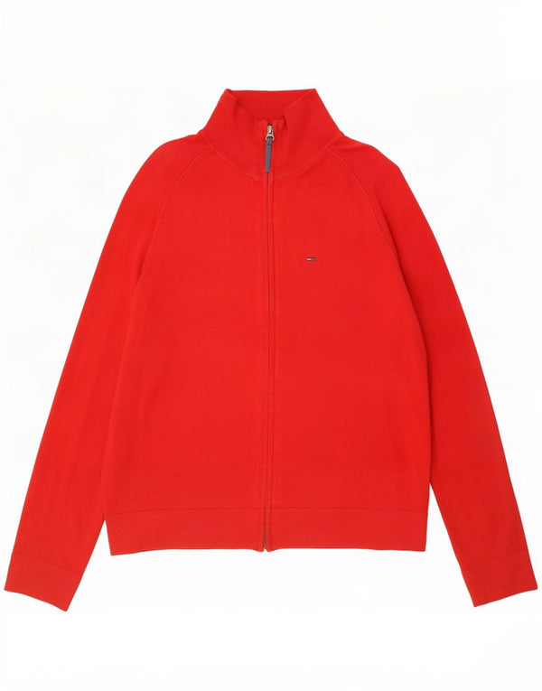 Tommy Hilfiger Mens Full Zip Cardigan Sweater XL Red Cotton