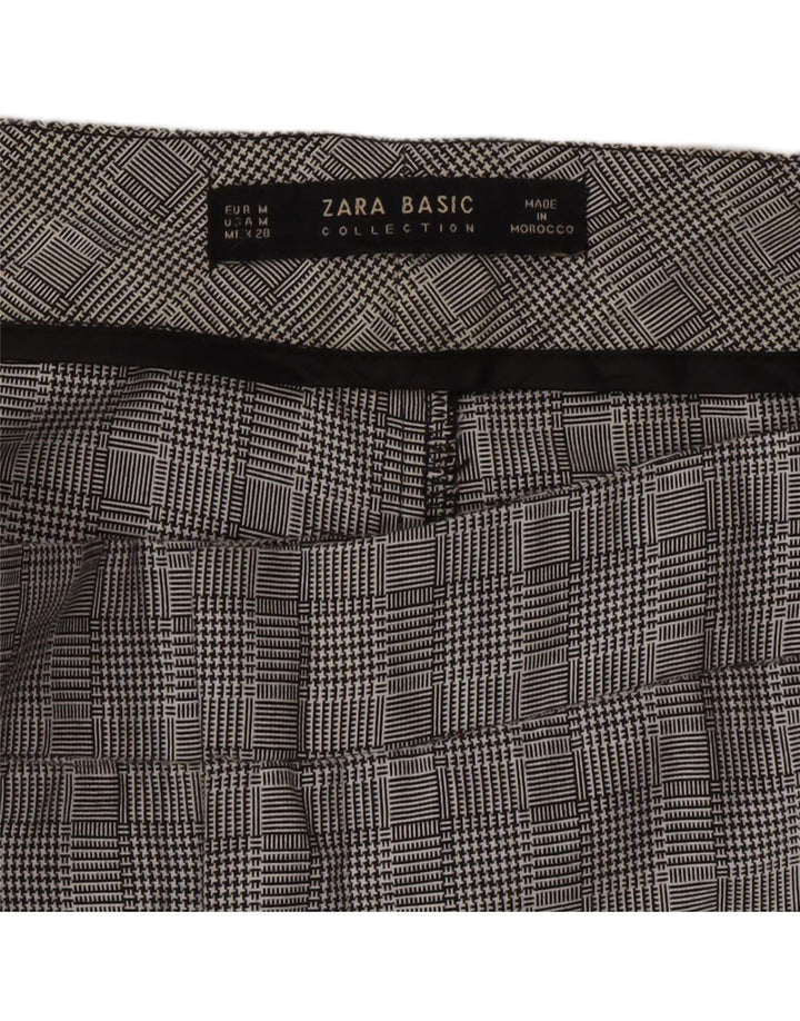 ZARA Womens Slim Casual Trousers Medium W28 L27 Grey Houndstooth Vintage Zara and Second-Hand Zara from Messina Hembry 