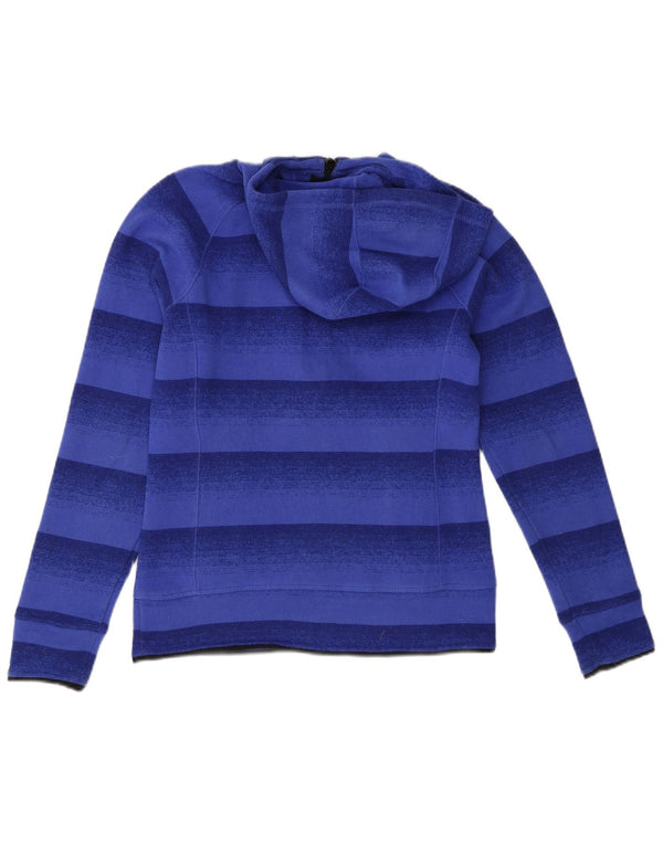 The North Face Womens Zip Neck Hoodie Jumper UK 10 Small Blue Striped