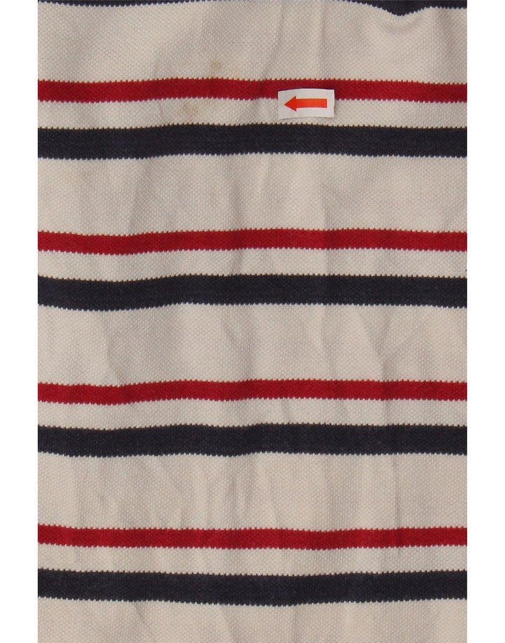 WRANGLER Boys Polo Shirt 15-16 Years 2XL White Striped Cotton