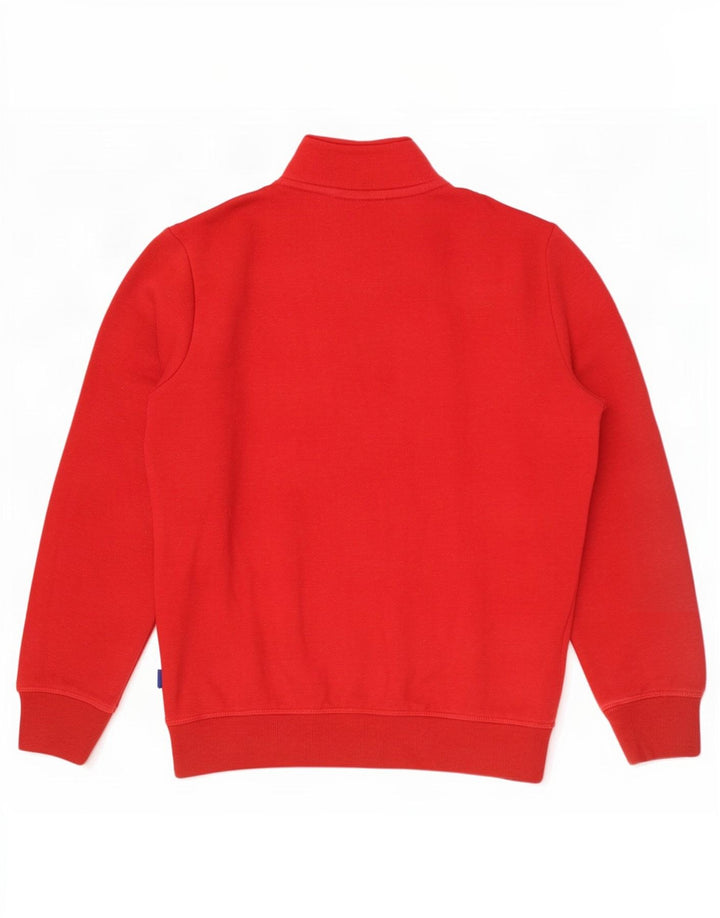 Superdry Mens Zip Neck Sweatshirt Jumper Medium Red Cotton