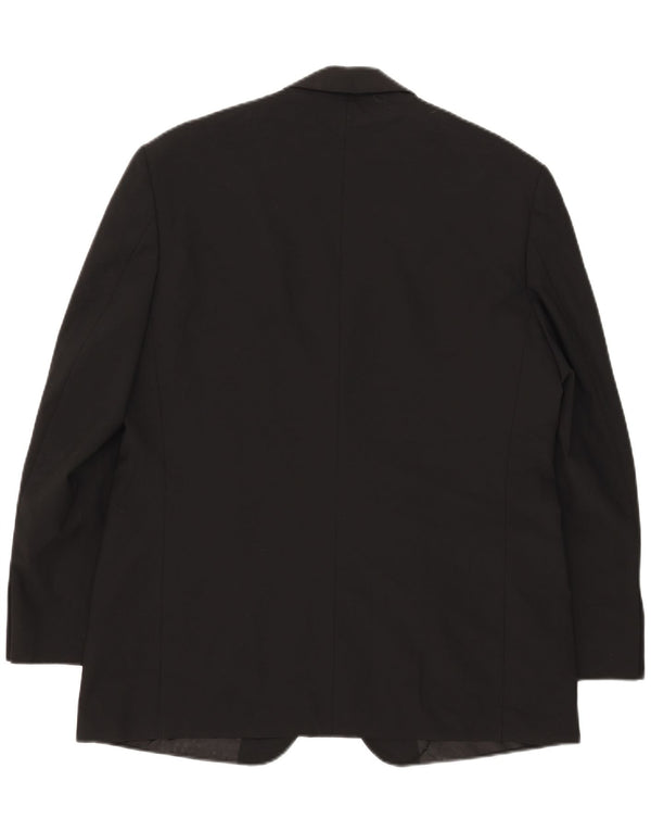 Marks & Spencer Mens 2 Button Blazer Jacket UK 42 Large Black Polyester