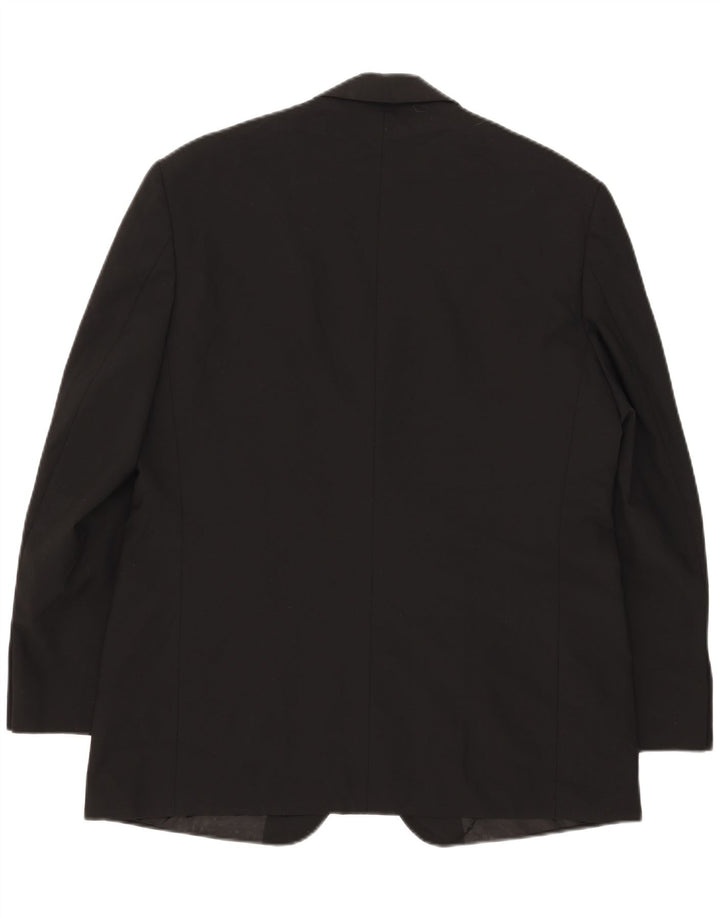 Marks & Spencer Mens 2 Button Blazer Jacket UK 42 Large Black Polyester