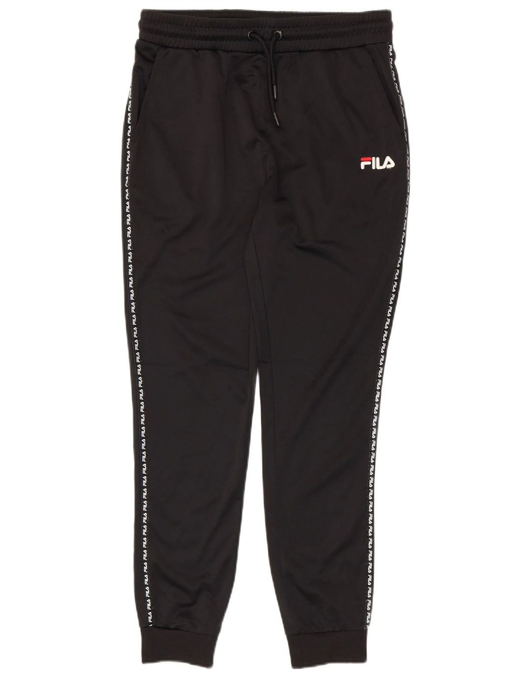Fila Mens Graphic Tracksuit Trousers Joggers Small  Black Striped Polyester