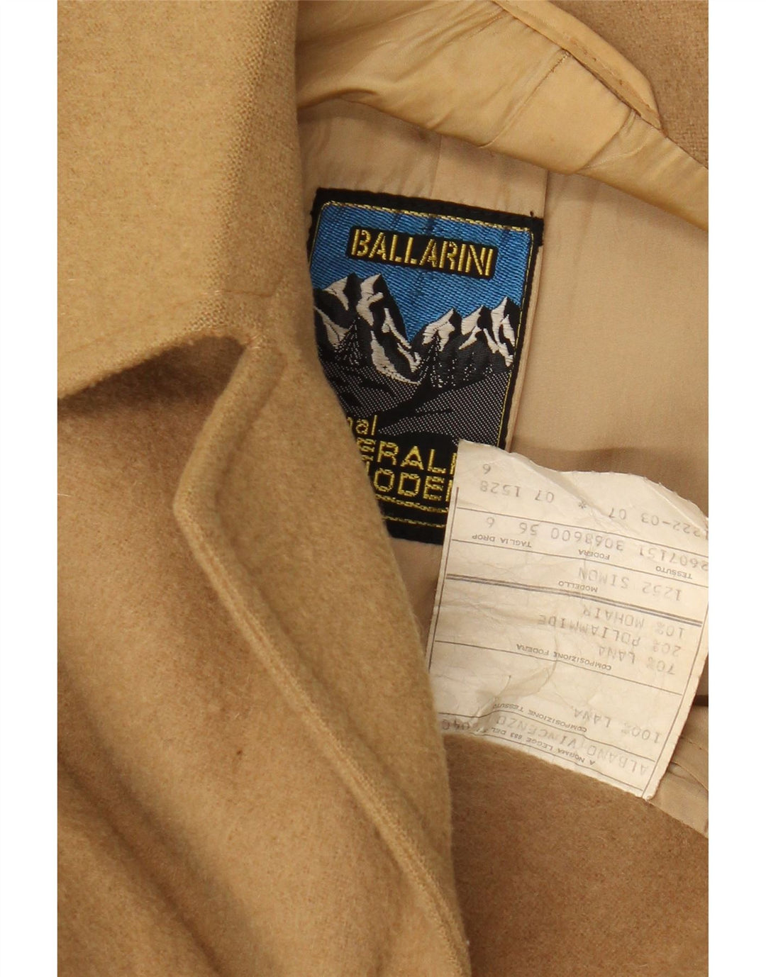 Ballarini Mens Overcoat IT 56 3XL Beige Wool