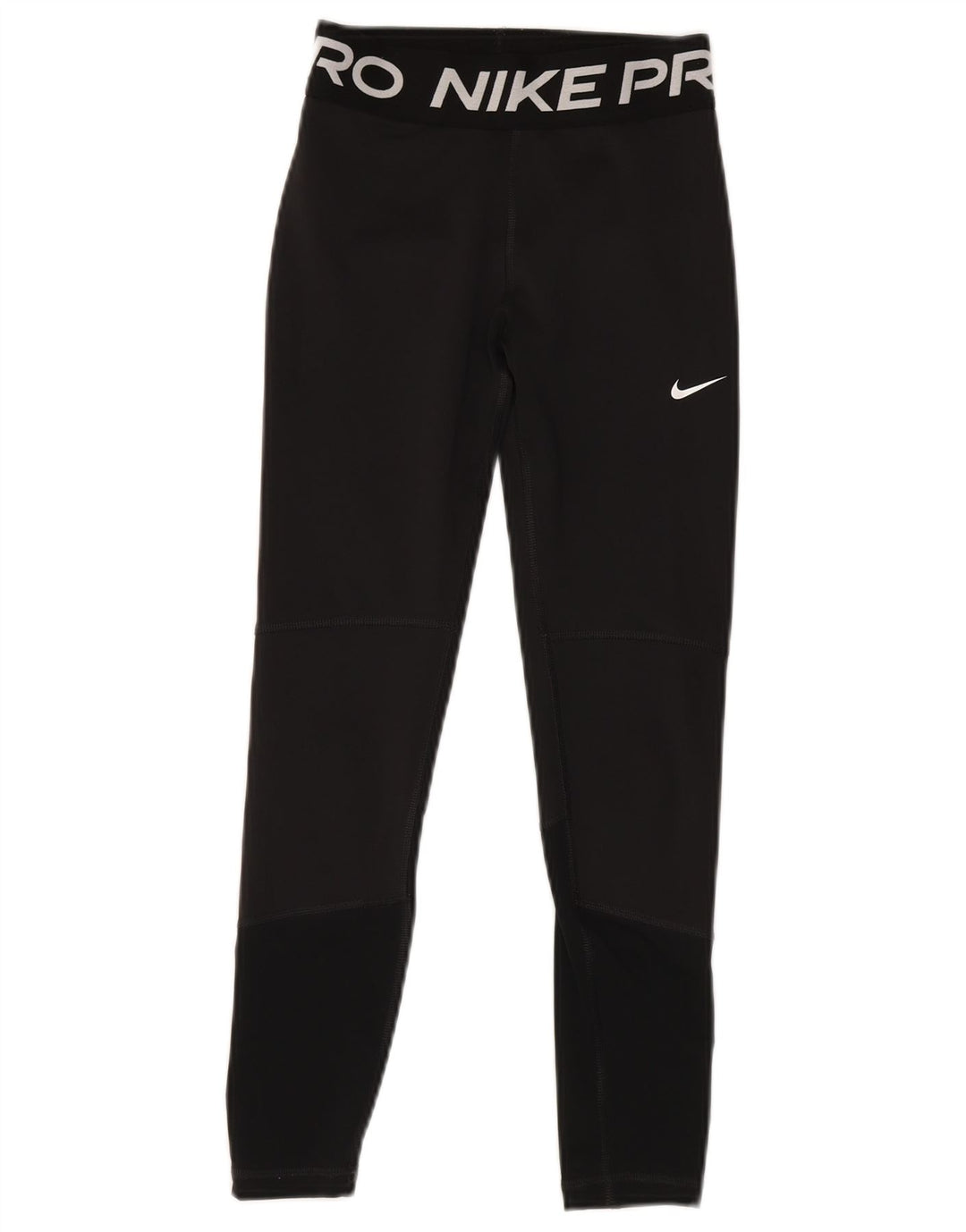 NIKE Girls Dri Fit Graphic Leggings 10-11 Years Medium Black Polyester