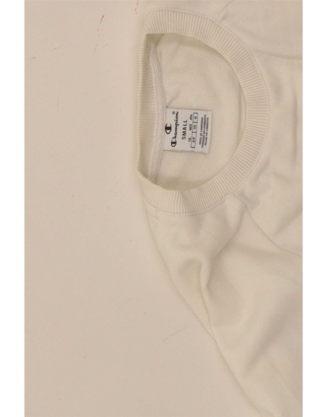 Champion Womens Oversized Crop Graphic Top Long Sleeve UK 10 Small White
