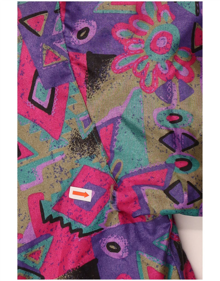 VINTAGE Girls Hooded Windbreaker Coat 15-16 Years Multicoloured Geometric