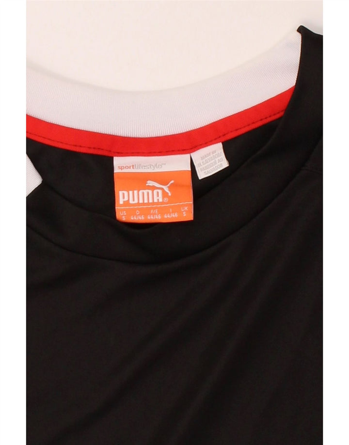 PUMA Mens Graphic T-Shirt Top Small Black Colourblock Vintage Puma and Second-Hand Puma from Messina Hembry 