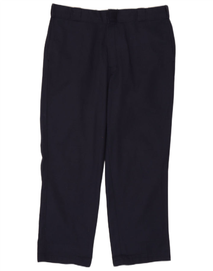 Dickies Mens Straight Chino Trousers W38 L30 Navy Blue Polyester
