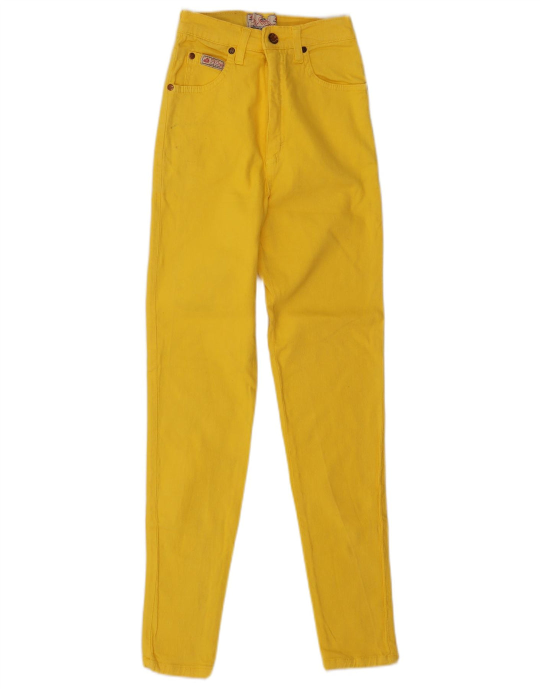 Pit Stop Womens High Waist Casual Trousers IT 44 Medium W24 L28 Yellow