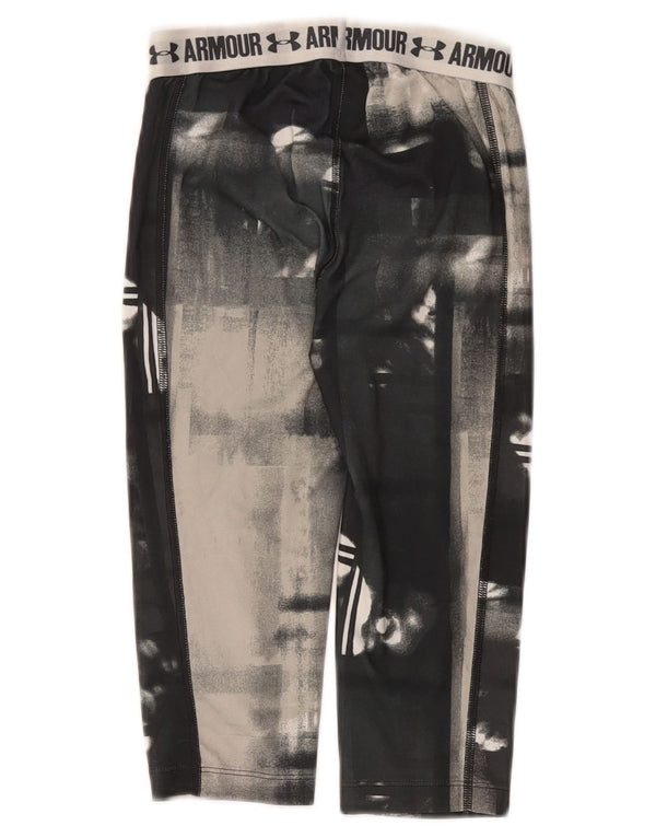 UNDER ARMOUR Girls Graphic Capri Leggings 7-8 Years  Grey Tie Dye