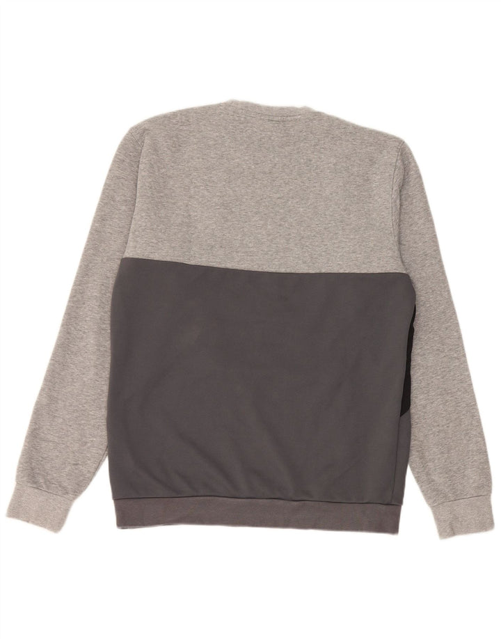 ADIDAS Mens Sweatshirt Jumper Small Grey Colourblock Cotton