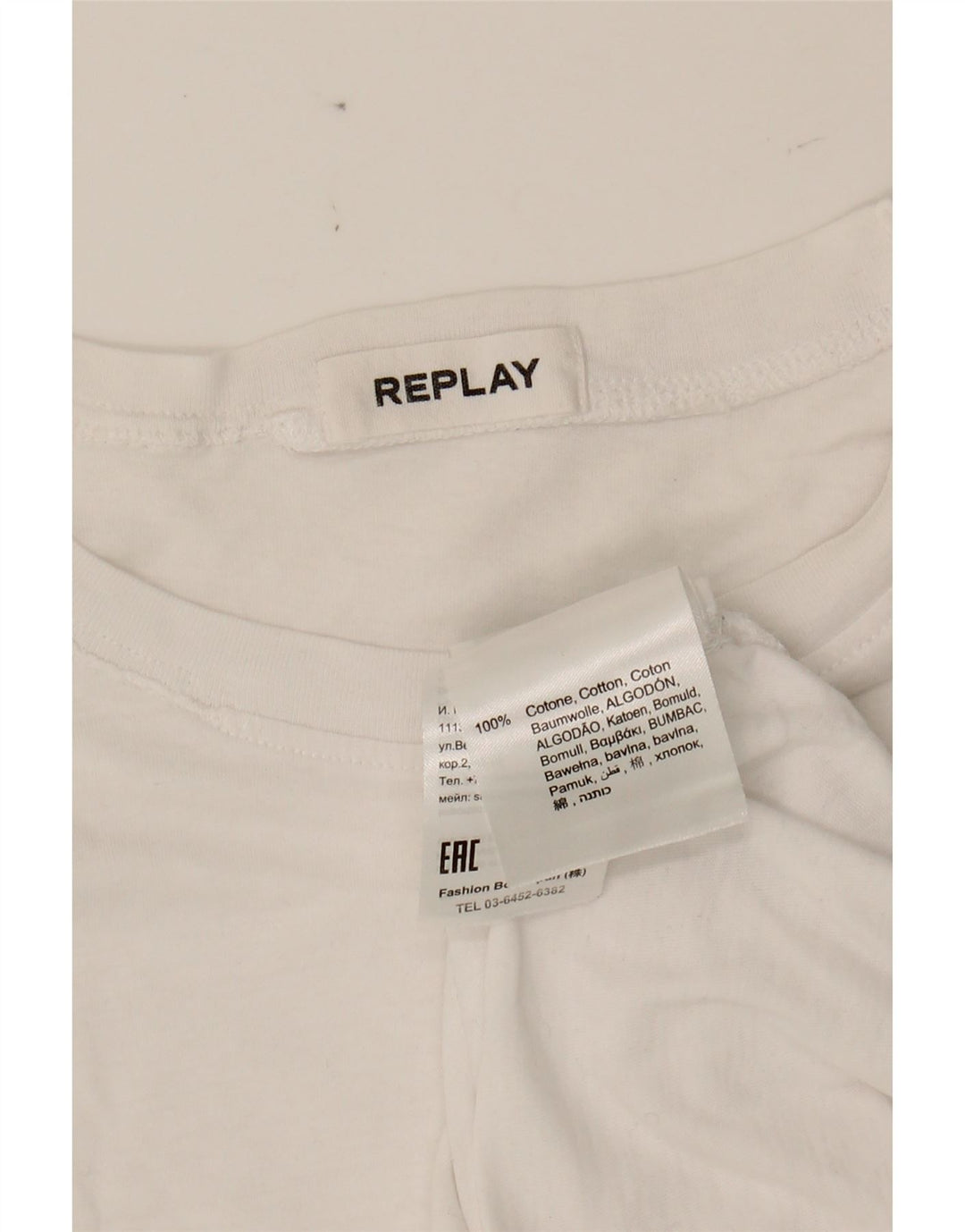 REPLAY Mens Graphic T-Shirt Top Small White Cotton Vintage Replay and Second-Hand Replay from Messina Hembry 