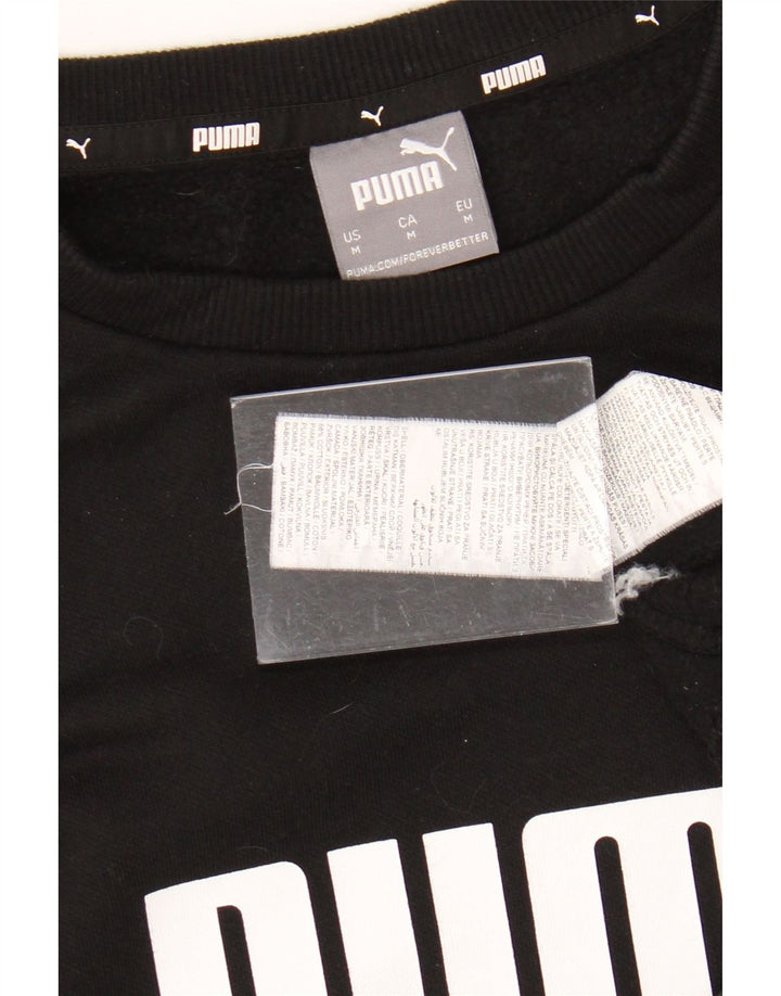 PUMA Mens Graphic Sweatshirt Jumper Medium Black Cotton