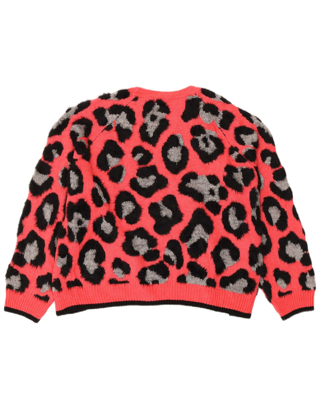 MARKS & SPENCER Womens Crew Neck Jumper Sweater UK 18 XL Pink Animal Print