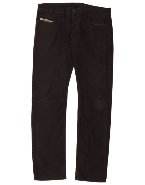Diesel Mens Slim Jeans W34 L34 Black Cotton