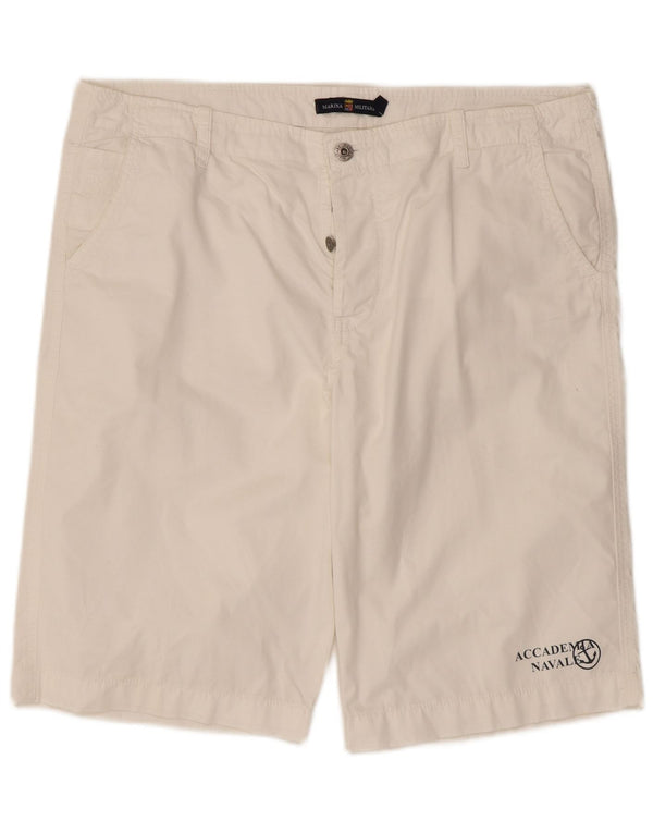 Marina Militare Mens Chino Shorts IT 54 2XL W38 White Cotton