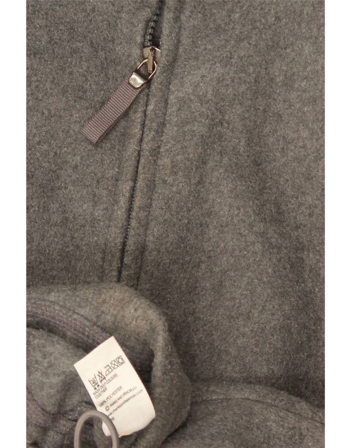 Marks & Spencer Womens Oversized Fleece Jacket UK 10 Small  Grey Polyester