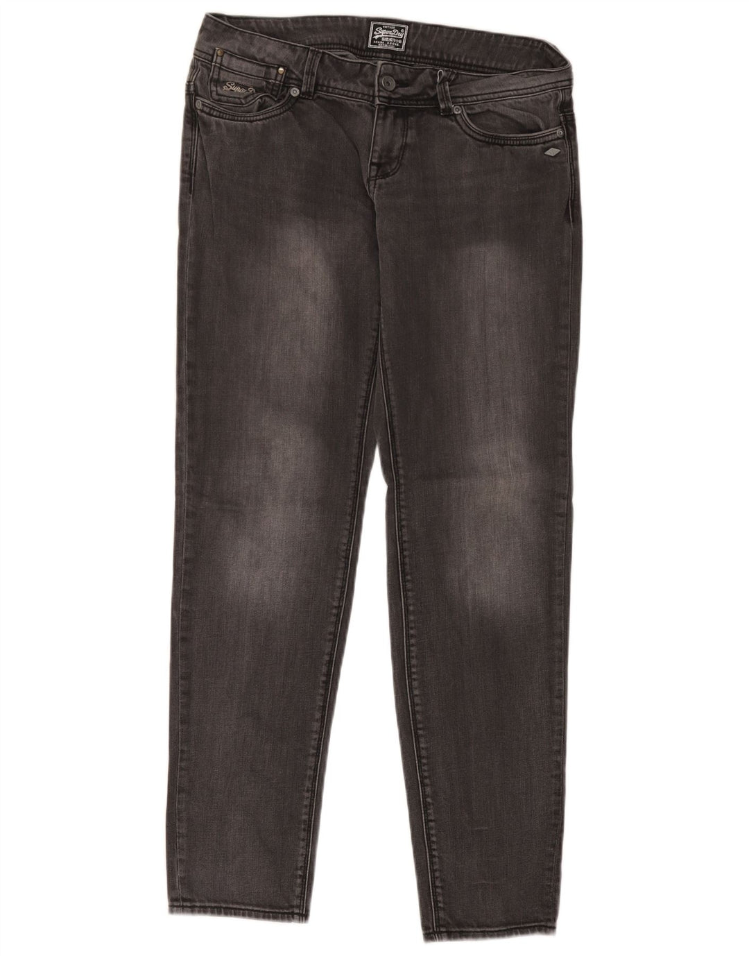 Superdry Womens Slim Jeans W29 L32 Grey Cotton