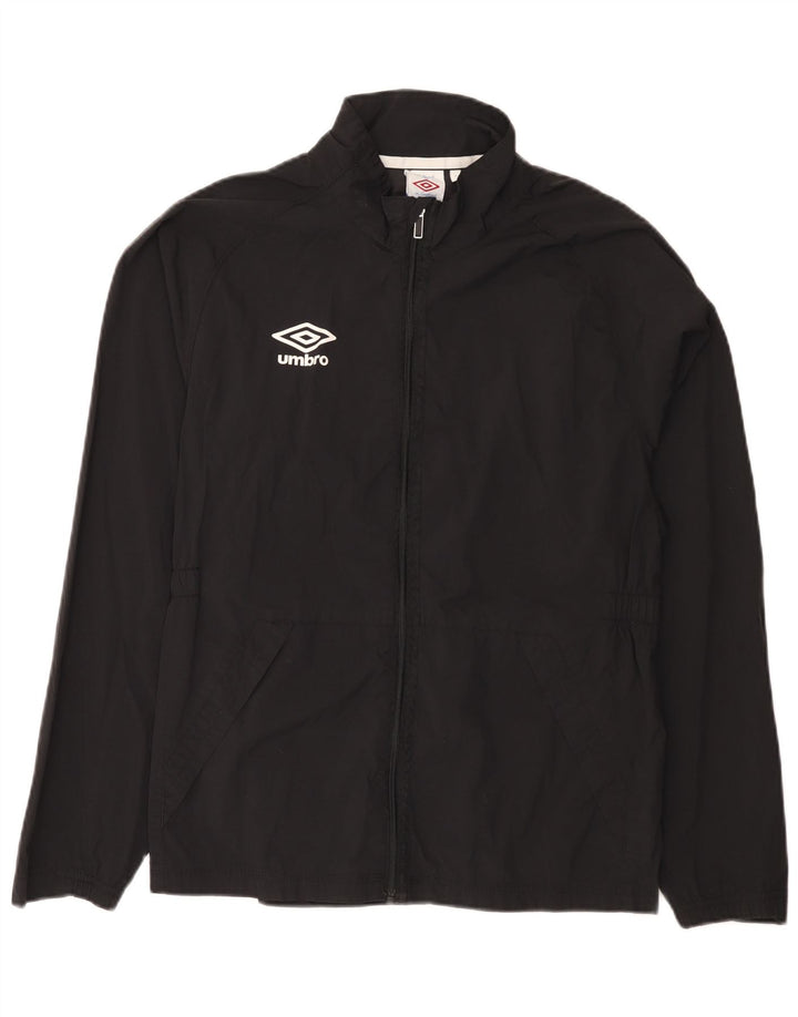 Umbro Womens Graphic Rain Jacket UK 14 Medium Black Nylon