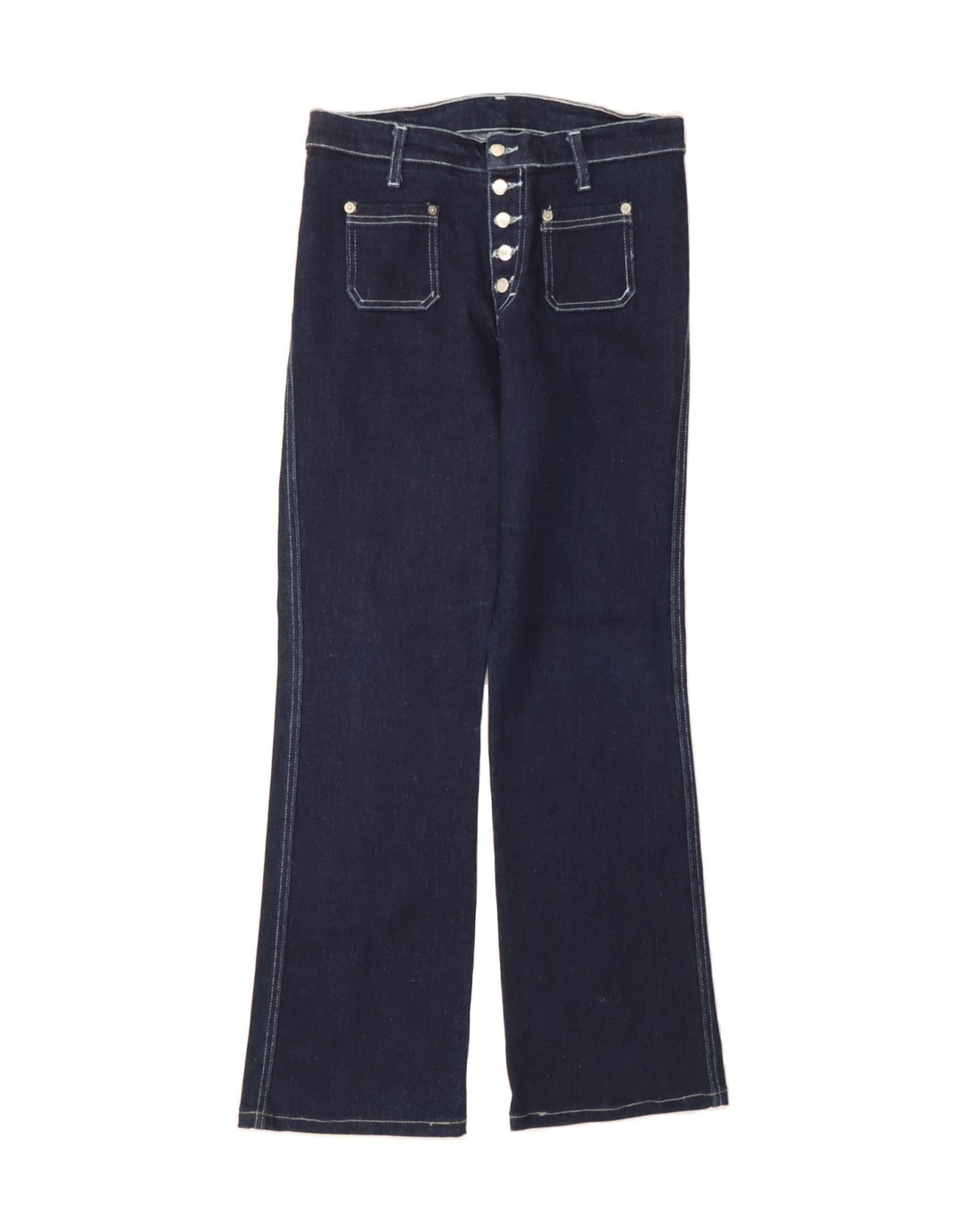VINTAGE Womens Bootcut Jeans W28 L29 Navy Blue Vintage Vintage and Second-Hand Vintage from Messina Hembry 