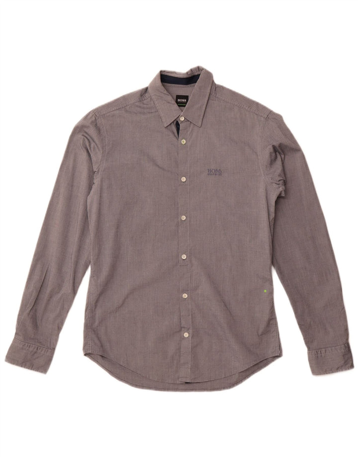 Hugo Boss Mens Regular Fit Shirt Small Grey Cotton