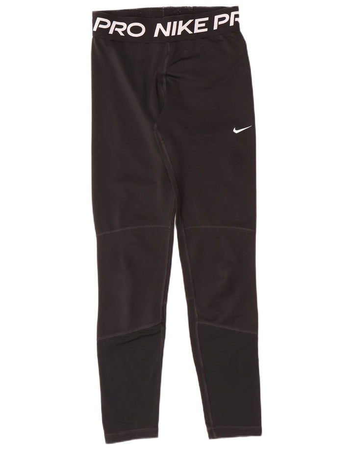 NIKE Girls Dri Fit Leggings 13-14 Years XL Black Polyester