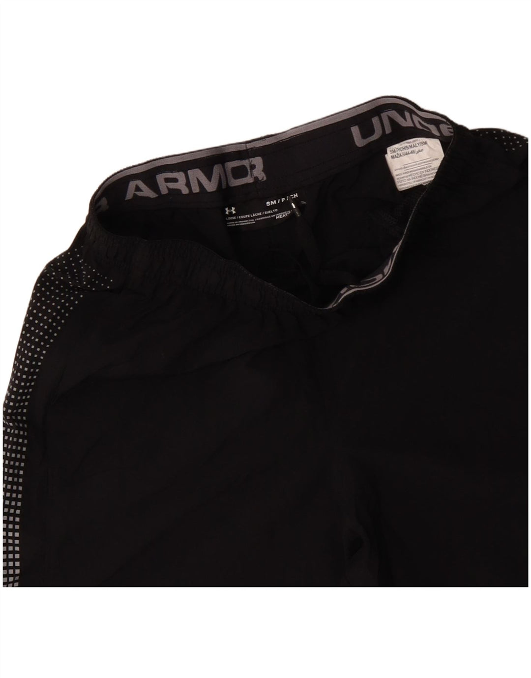UNDER ARMOUR Mens Heat Gear Sport Shorts Small  Black Spotted Polyester