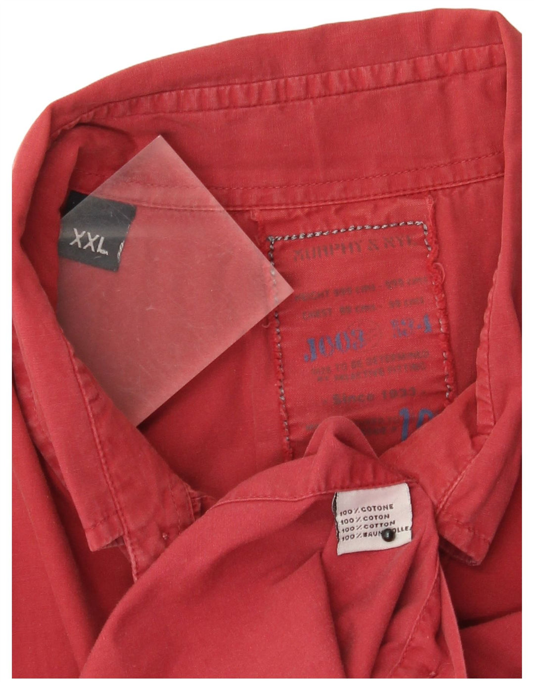 Murphy & Nye Mens Shirt 2XL Red Cotton