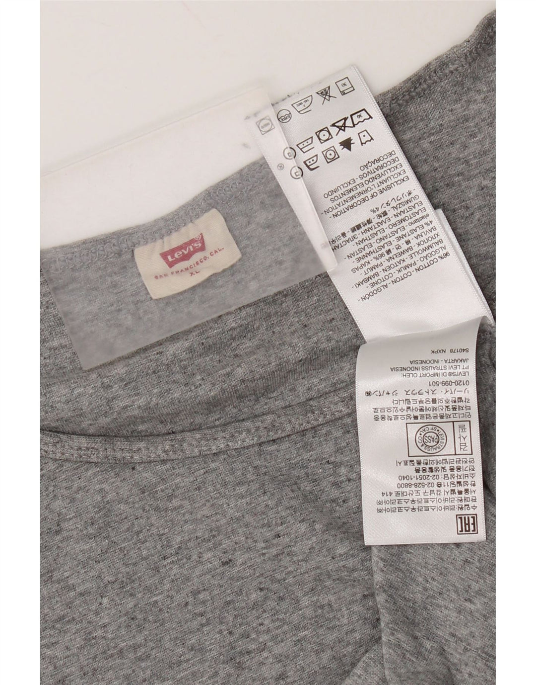 Levi's Womens Crop T-Shirt Top XL Grey Flecked Cotton