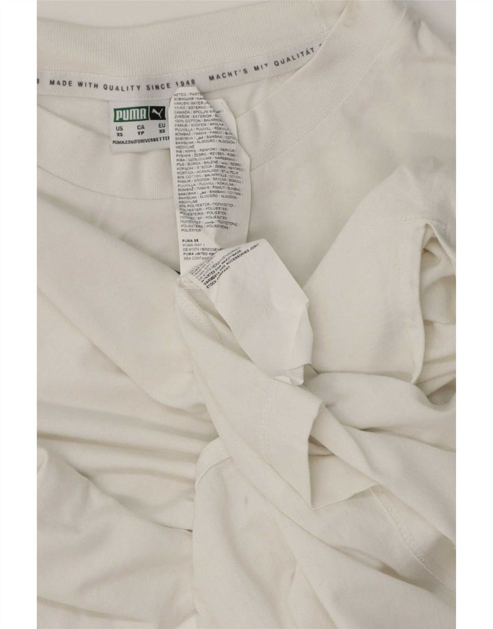 Puma Mens T-Shirt Top XS White Cotton